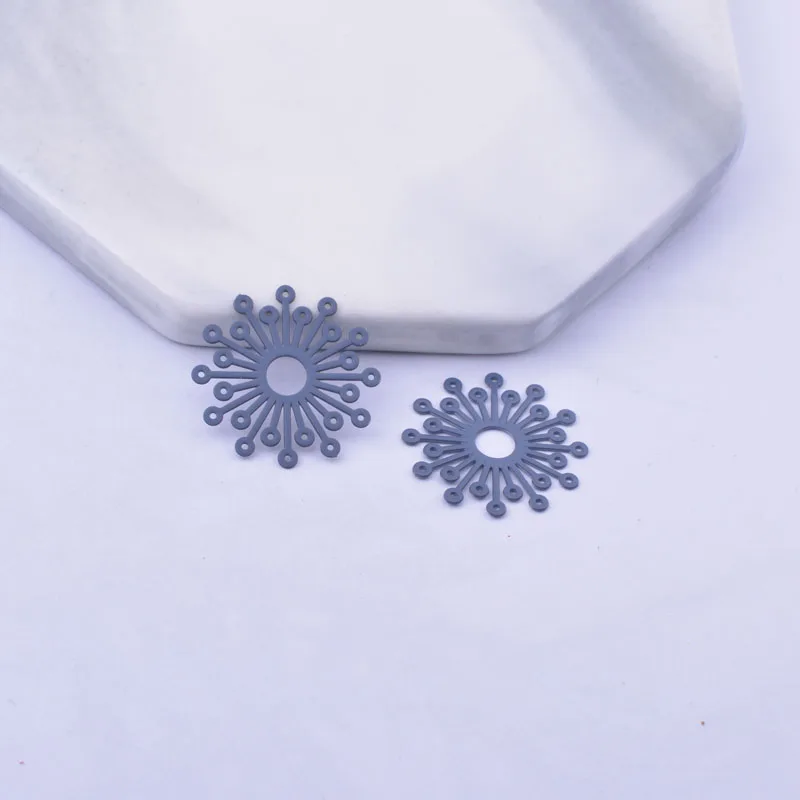 50 Stück AC12176 19mm Messing-Blumen-Abstandshalter Charms DIY Ohrring-Verbinder Anhänger Hängeschmuck Dekoration – Detail 2
