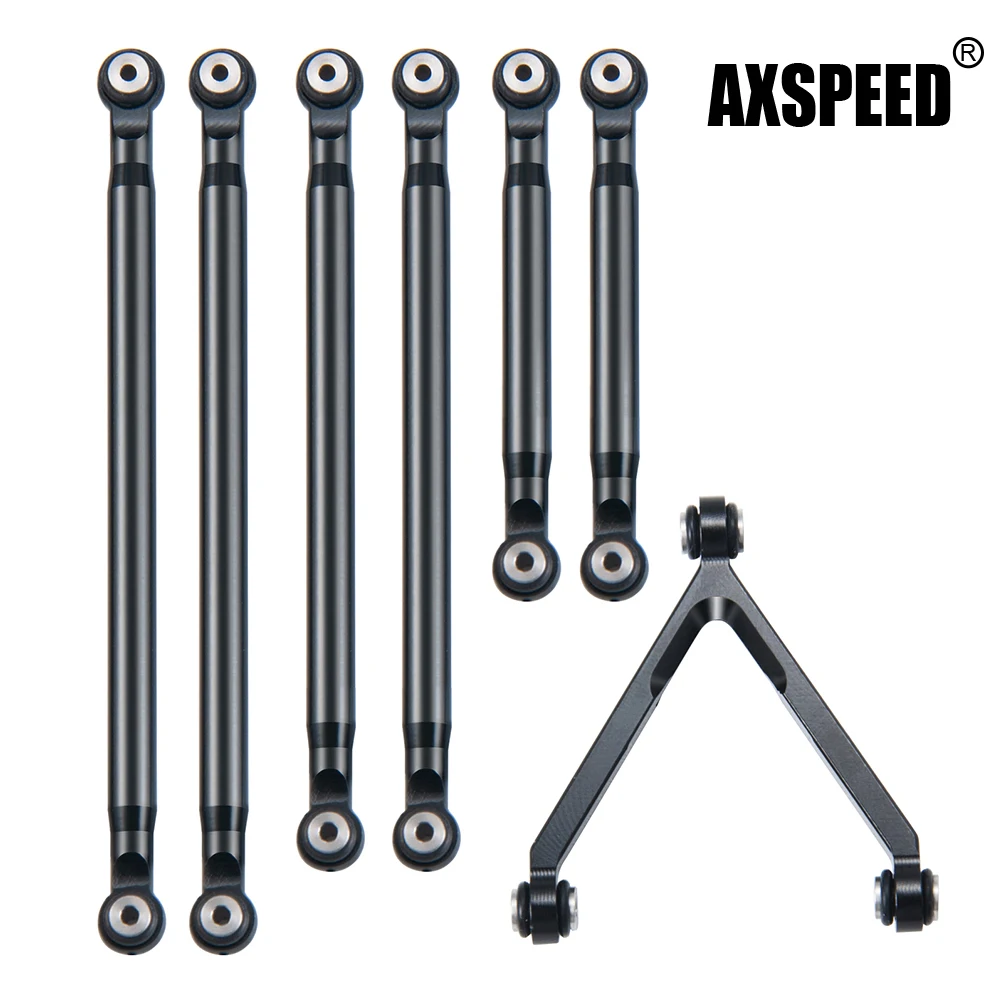 AXSPEED Metal Steering Link Linkage Tie Pull Rod Kit for Axial SCX24 90081 Deadbolt AXI00004 1/24 RC Car Truck Model Parts