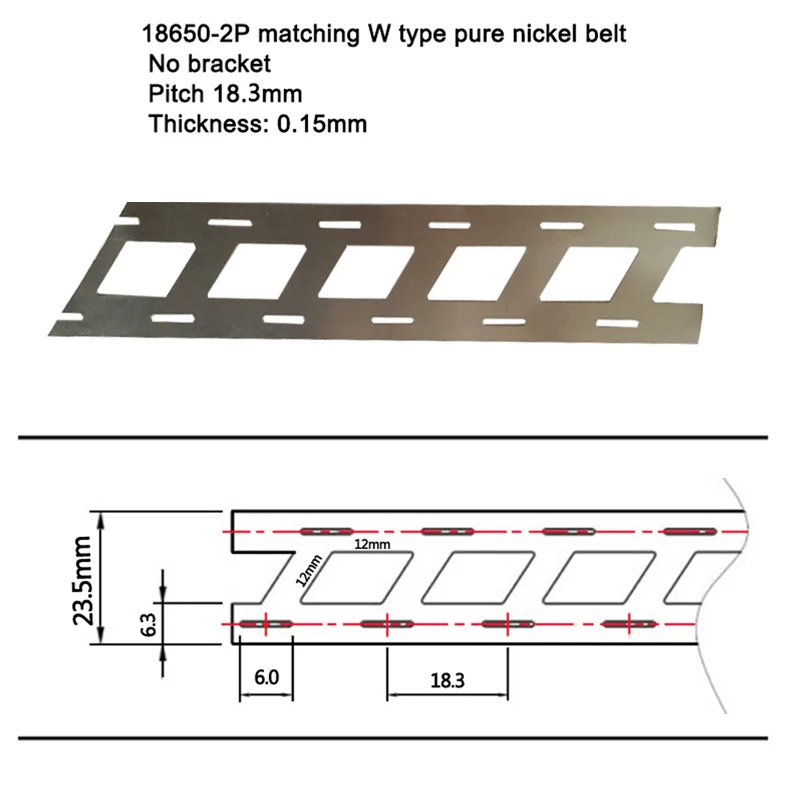 1k  0.15x 23.5mm Oblique row pure nickel strip 99.93% pure nickel belt for 18650 oblique row without bracket spot welding nickel