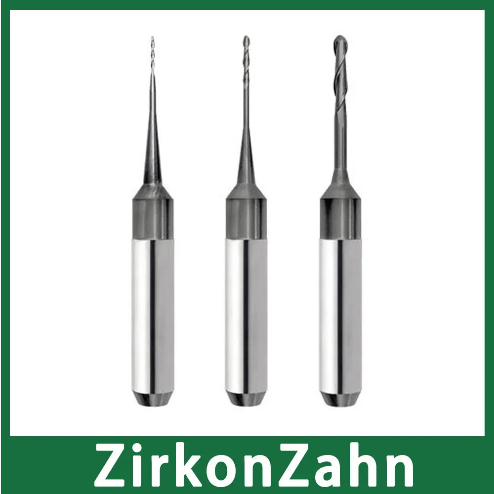 ZirkonZahn M1 CADCAM 6mm Shank Milling Cutter Carbide for Zirconia, Wax