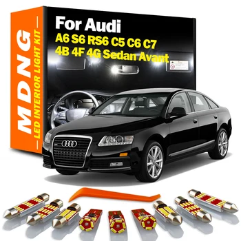 MDNG CANbus สําหรับ Audi A6 S6 RS6 C5 C6 C7 4B 4F 4G ซีดาน Avant ไฟ LED ภายในชุดแผนที่โดม Trunk โคมไฟไม่มีข้อผิดพลาดหลอดไฟรถ