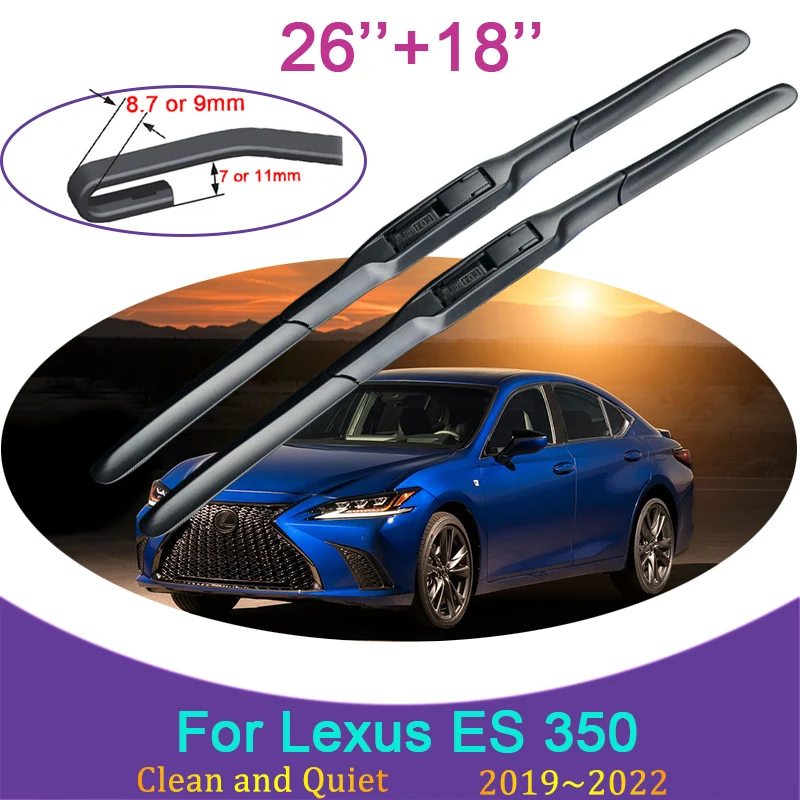 for Lexus ES 350 Z10 2019 2020~2022 Frameless Silent Durable Rubber Wiper Snow Scraping Front Windshield Brushes Car Accessories