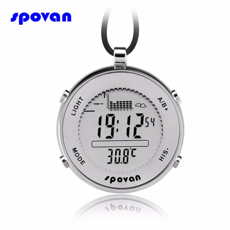 

SPOVAN Brand Pocket Watch Digital Fishing Barometer Altimeter Thermometer Outdoor Sports Wristwatch 50m Waterproof Reloj Hombre