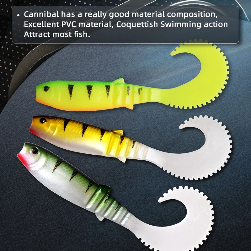 Meredith Cannibal Wobbler Shad Silicona – 18cm para depredadores - imagen 2