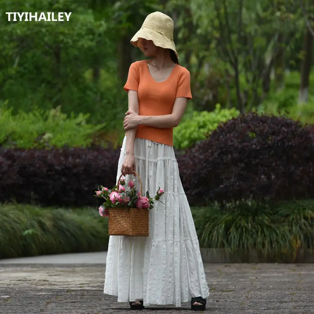 tiyihailey-2022-free-shipping-fashion-long-maxi-a-line-elastic-waist-women-summer-cotton-s-2xl-skirts-white-red-green-skirts