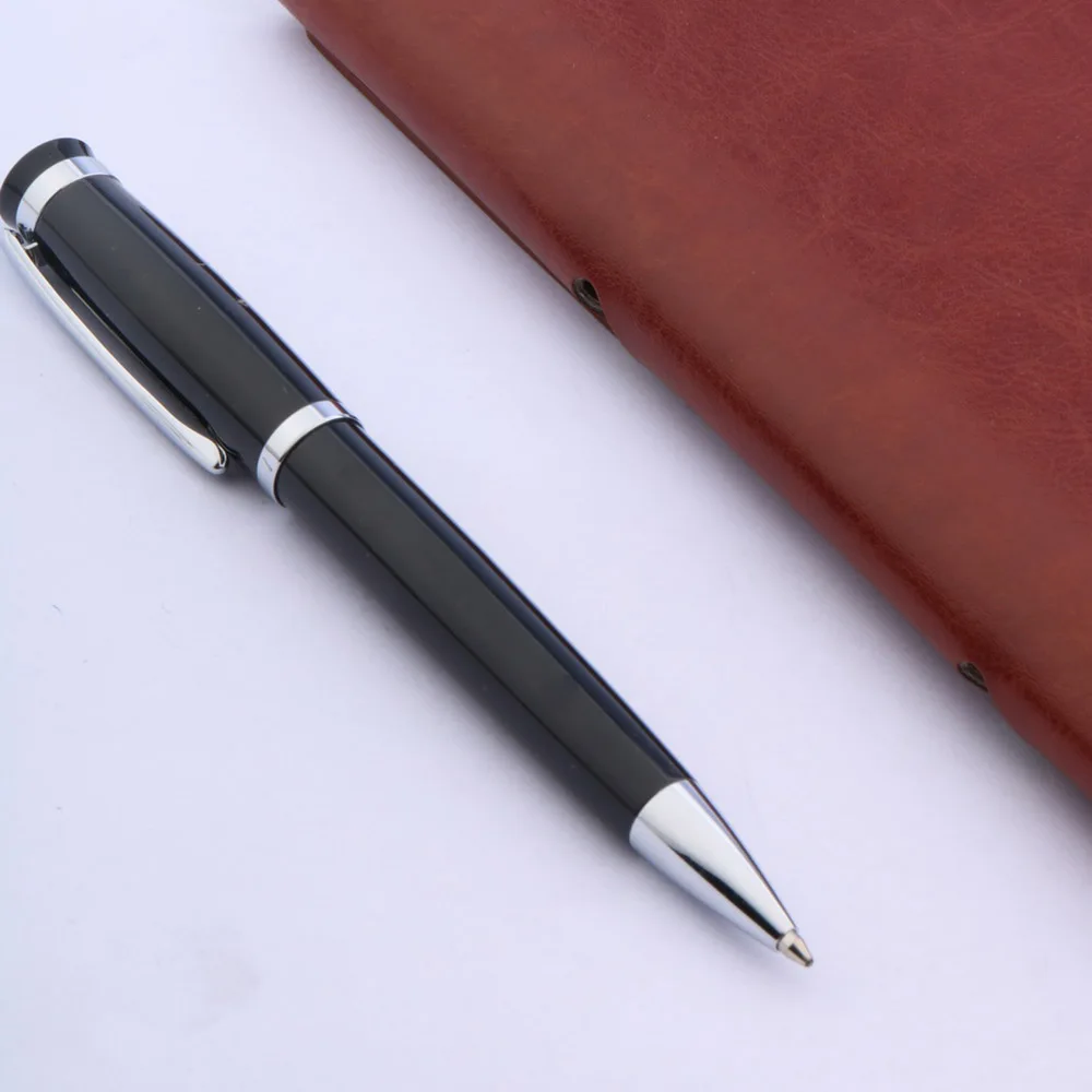

BAOER 508 Black Lacquered Silver Mesh STUDENT BallPoint Pen