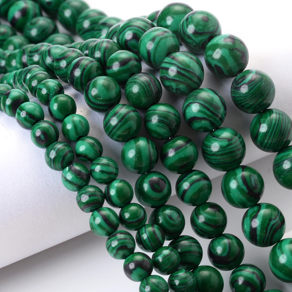 Green Malachite Stone Beads Round Loose Spacer Beads for Jewelry Making DIY Bracelet Necklace Accessroies 4/6/8/10/12mm