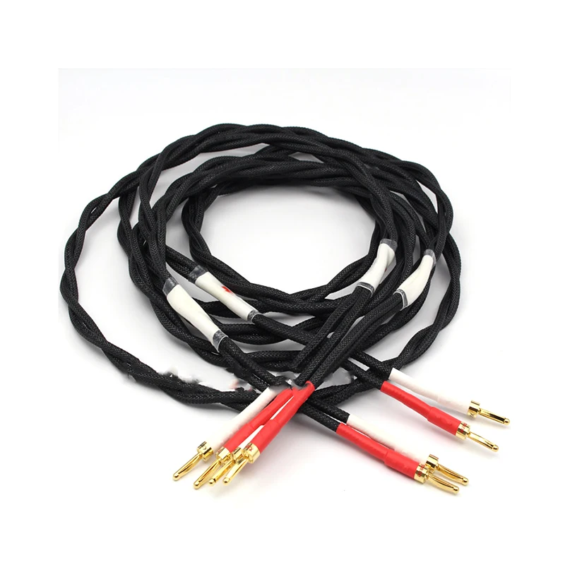 Hifi Speaker Cable with Banana Plug Golden  Speaker Cable High Performance Speaker Amplifier Sound Connecting line