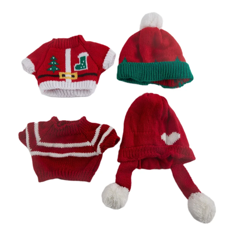 Soft Chirstmas Theme Mini Sweater For 30cm Duck Doll Accessories Duck Lalafanfan Clothes Hats Plush Toy Accessories Gift