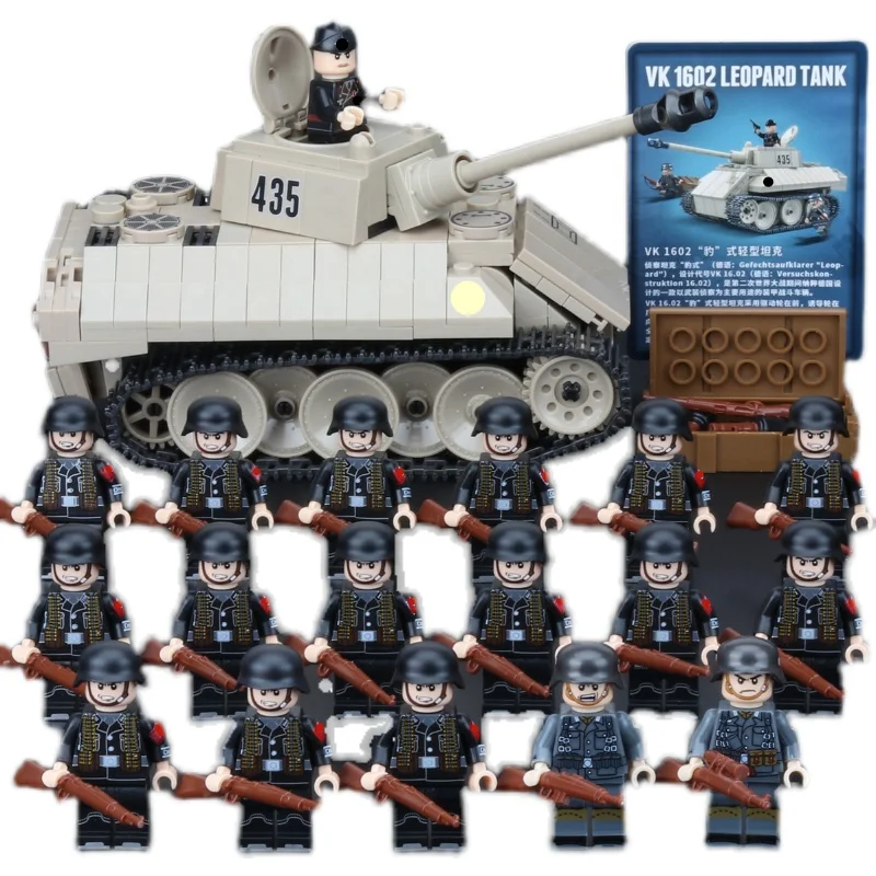 DIY Bausteine Mini Tank Soldat Pistole Modell Spielzeug Simulierte Militär Basis Eltern Kind Interaktive Spiel Baby Geschenk