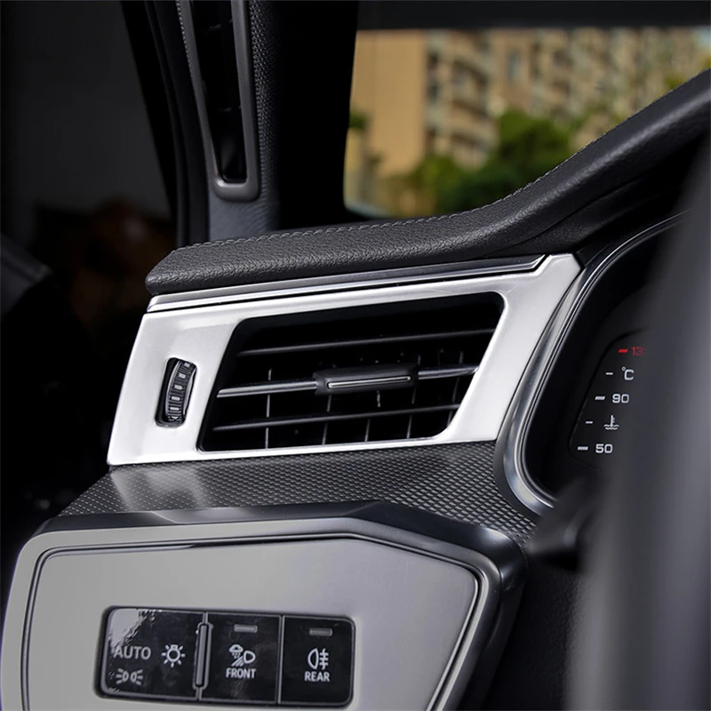 Stainless Steel Air Conditioner Vents Cover Trim For Audi A6 C8 2019 Silver Car Door Audio Speaker Frame Decoration Decals