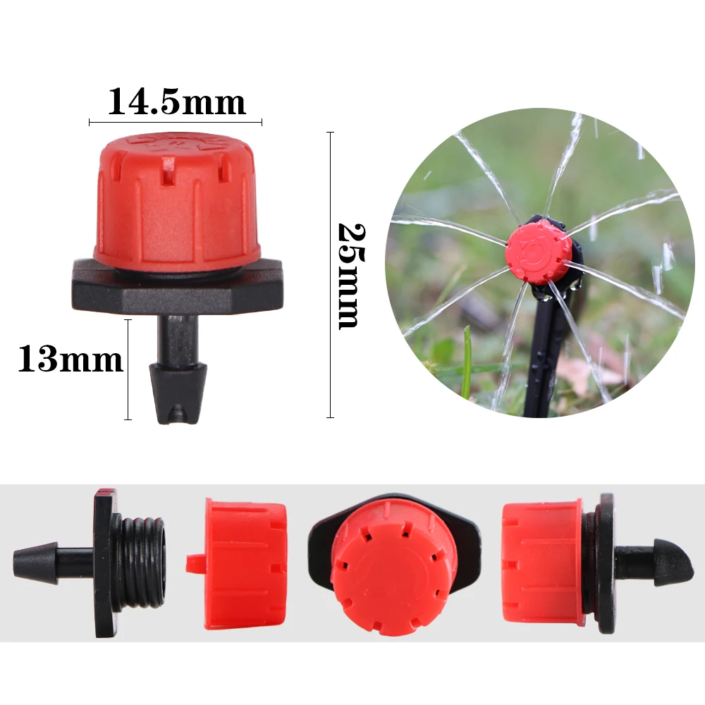 Garden 8/11 To 4/7mm Hose Micro Drip Irrigation Watering Kit 8 Hole Adjustable Flow Dripper Sprinkler Spray Mist Cooling System