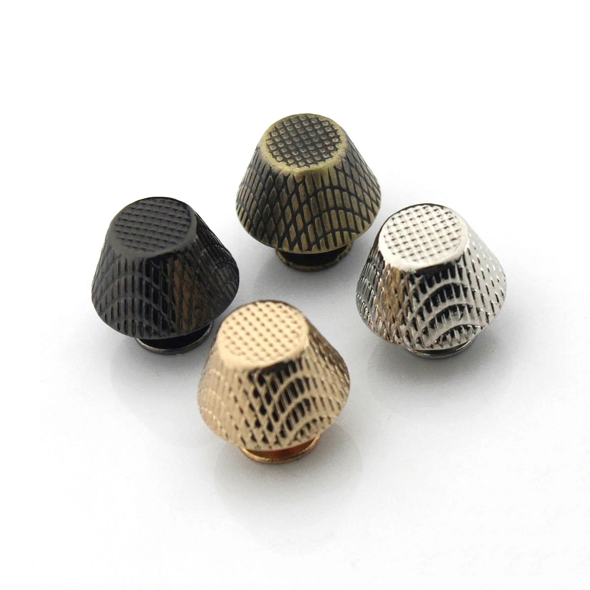 4pcs Metal Embossed Bucket Shape Screw Back Rivets Studs Nail Stud for DIY Garment Leather Craft Belt Wallet Decoration Parts