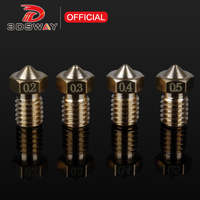 3DSWAY 4pcs/lot 3D Printer Parts e3d v5 v6 Hotend Brass Nozzle M6 Thread 0.2/0.3/0.4/0.5mm for 1.75mm filament Prusa Accessories