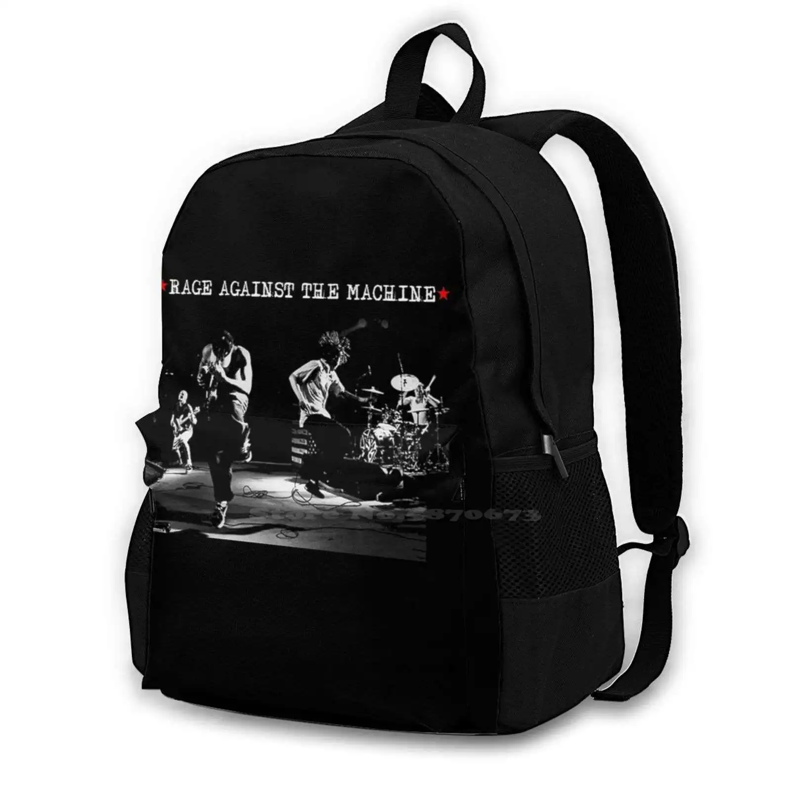 

With The Plastic Ganngster Travel Laptop Bagpack School Bags Rage Against The Machine Zack Zack De La Rocha Tom Morello Brad