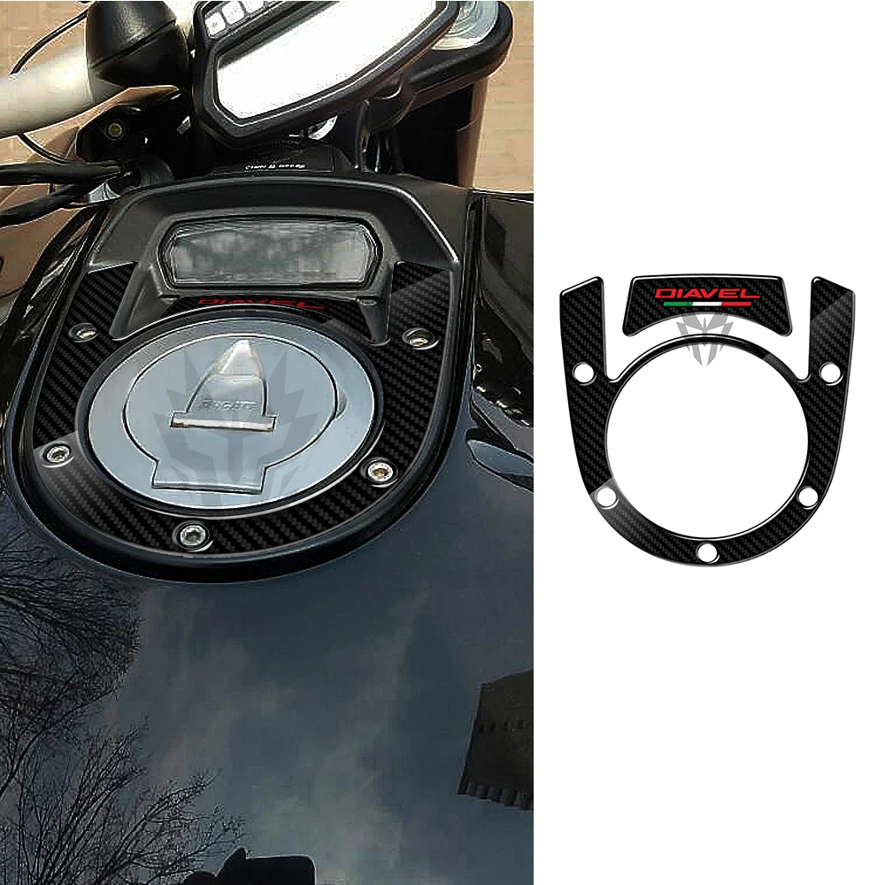 

3D Carbon-look Motorcycle Tank Pad Protection Fuel Cap Compatible Case for Ducati Diavel Models