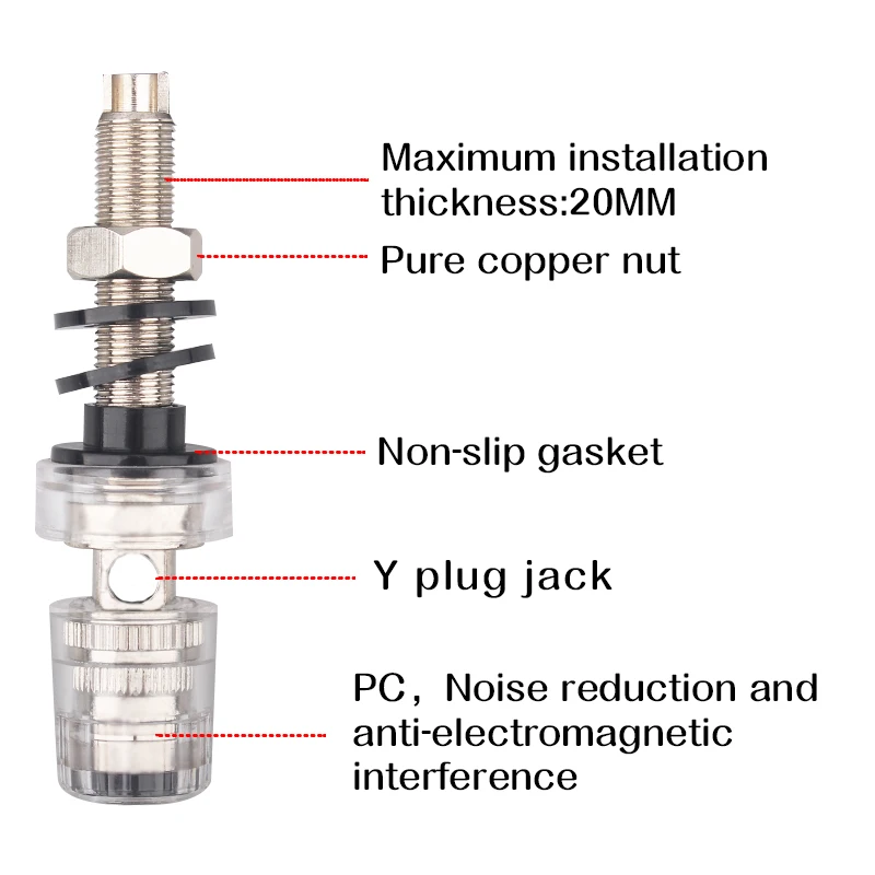 Hifi Crystal Transparent HiFi Audio zacisk wzmacniacz wtyczka bananowa interfejs darmowe spawanie długie słupki