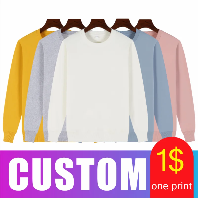 hoodies Sweatshirts Men\'s and women\'s Hoodie DIY Logo Custom Group Personal Custom Embroidery 8 colors