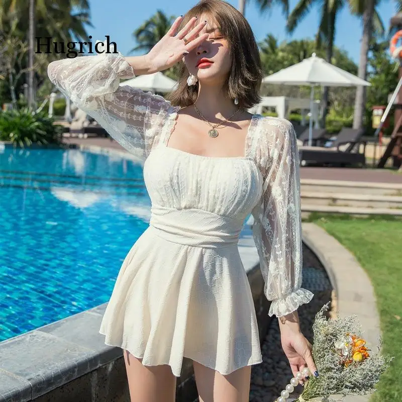 

Women's Long Sleeve Summer Spring Sexy Lace See Through Sleeve White Black 2021 New Style