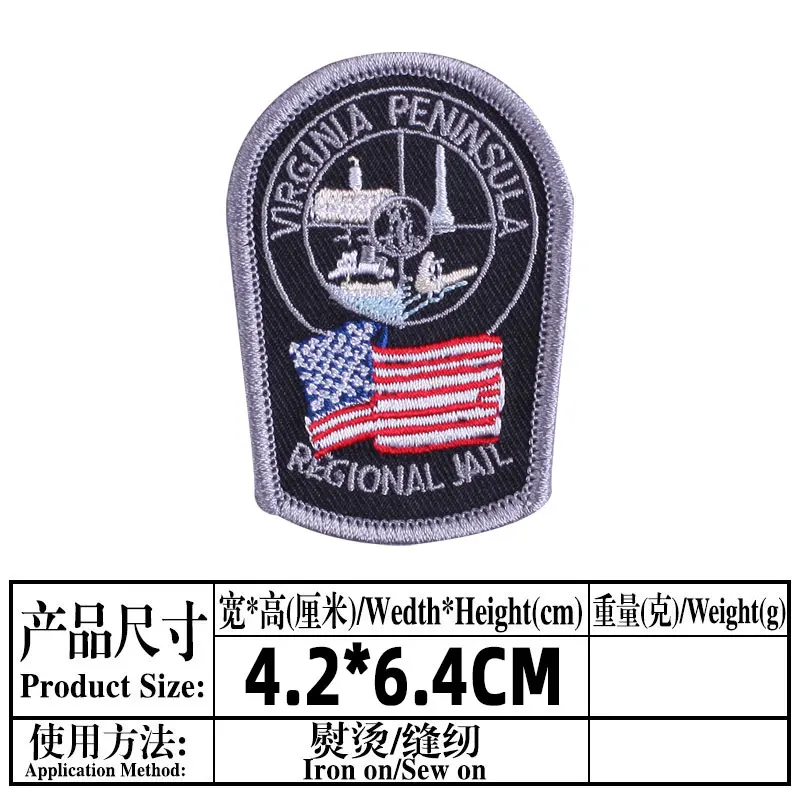 Sequins Flag Eagle Embroidered Patches for Clothing Thermoadhesive Badges Patch Thermal Stickers for Fabric Clothes Appliques