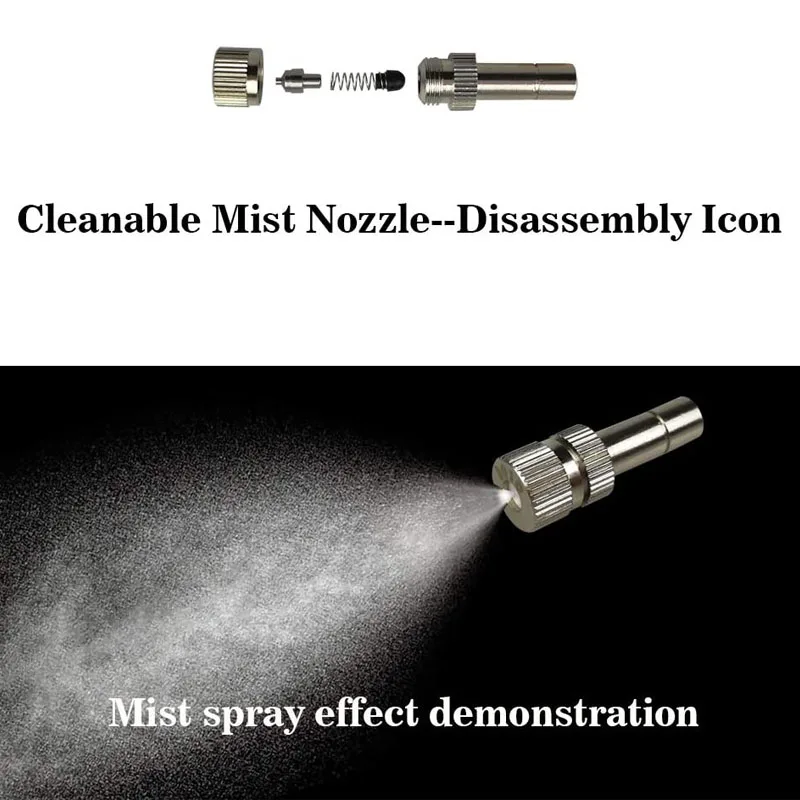 10 Pc Low Pressure High Quality Atomizing Misting Nozzle Spray Injector Atomization Head Mister Mist Spraying System Nozzle