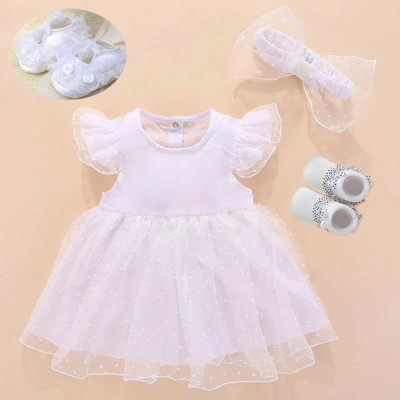 Newborn Baby Girl Clothes&Dresses Cotton Princess Baby Baptism Dress White Baby Dress 1 Year Old Birthday Girl Dress 0 3 6 Month