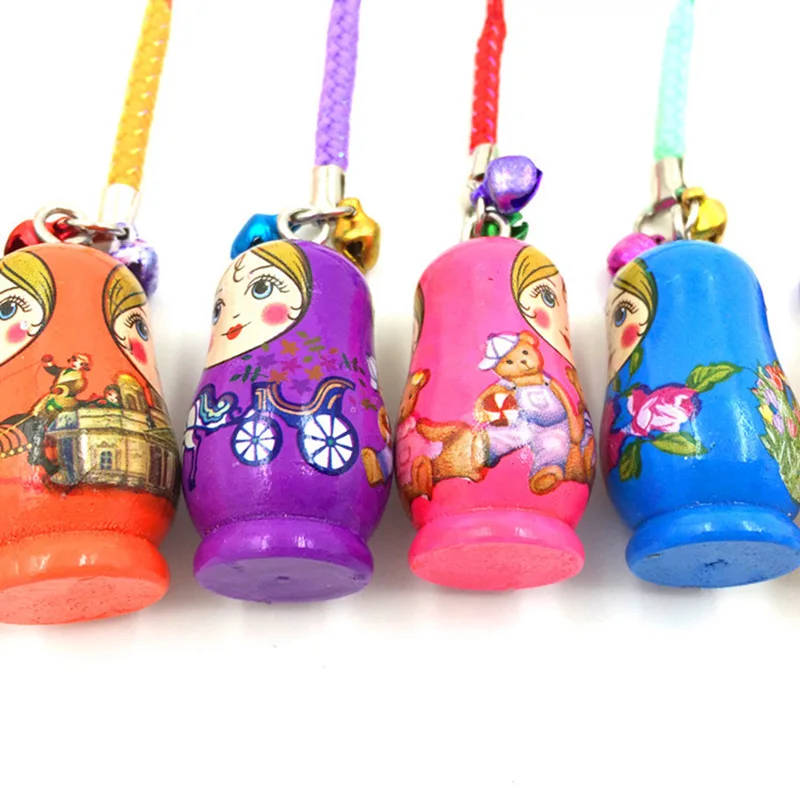 2/12 sztuk moda biżuteria kroplówka urok łańcuchy drewna Matryoshka rosyjskie lalki breloki breloki ozdobne prezenty CLH @ 8