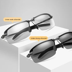 Vintage Photochromic Sunglasses Men Fashion Rectangle Polarized Sun Glasses Male Driving Chameleon Eyewear Night Vision
