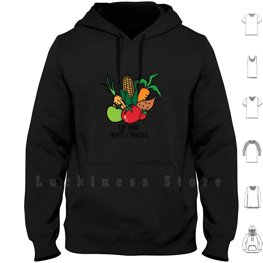 Eat Your Fruits And Veggies sudaderas con capucha frutas verduras vegana Farmer Farmers Market Shop