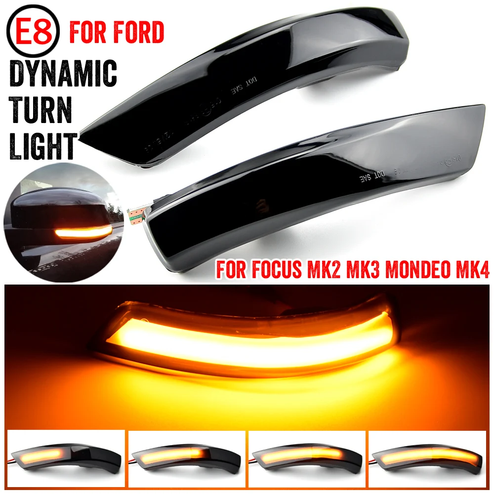 2pcs/Lot Rear View Mirror Indicator Dynamic Blinker LED Turn Signal Light For Ford Focus Mk2 Mk3 2008-2016 Mondeo Mk4