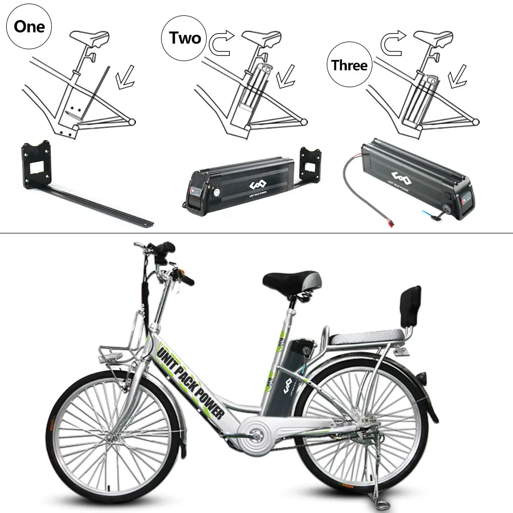 EU Stock 36V Ebike Battery Silver Fish 17.5AH 13Ah Lithium 18650 Cells Pack for Electric Bicycle 200W 350W 500W Hub Motor Kit 5-7 Days