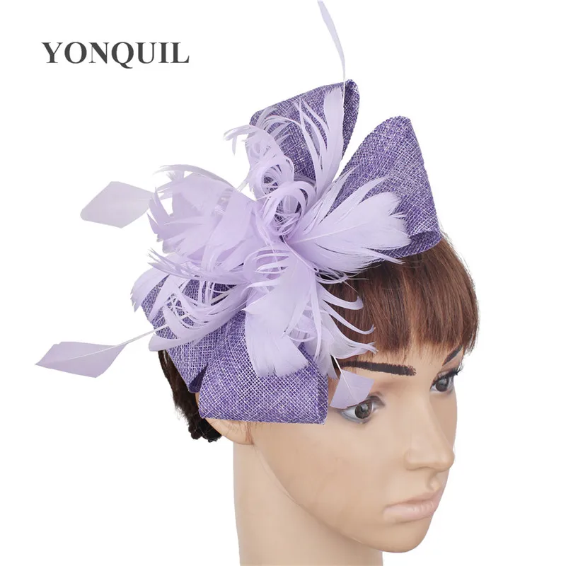 Fancy Feather Flower Wedding Headwear Bride Elegant Fascinator Hat Hair Pin Fashion Ladies Women Married Headdress For Occasion