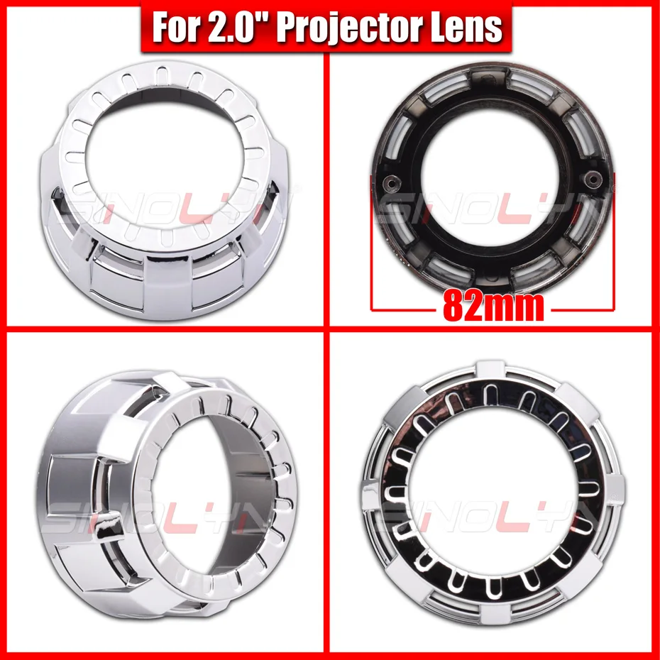 Sinolyn LED Angel Eyes Headlight Lens Shrouds Bezels For 1.8/2.0 H1 Bi Xenon Projector Lens Dust Bezels Retrofit Accessories DIY