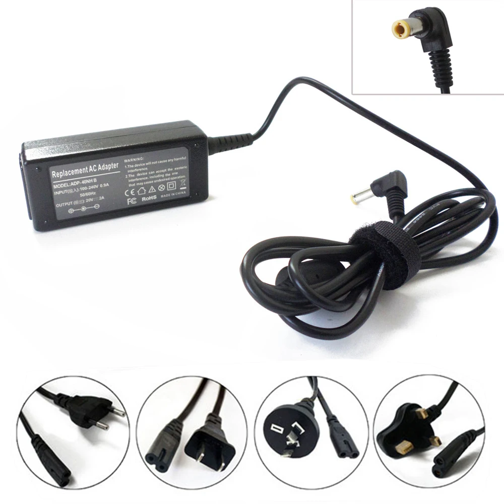 New 40W Laptop Battery Charger Power Supply Cord For Lenovo IdeaPad S100 S100c S110 0225A2040 MSI M9 M10 20V 2A AC Adapter Cable