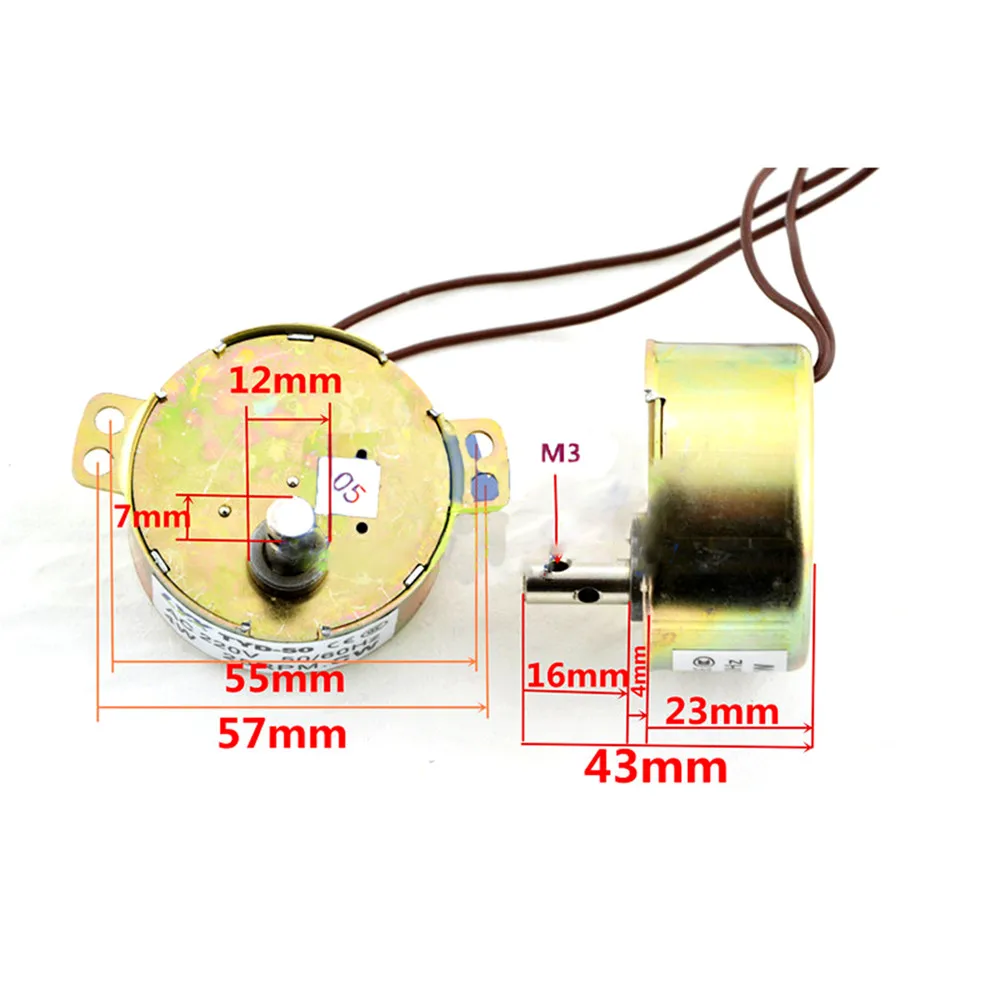 For TYD-50 AC 220V-240V 50RPM 4W 50/60Hz Shaft Dia Fan Synchronous Motor