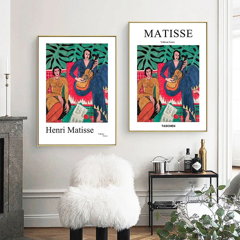 Matisse Guitar Girl Posters Chopin Painting Music Score Wall Art Nordic Modular Pictures Canvas Printed Home Decoration