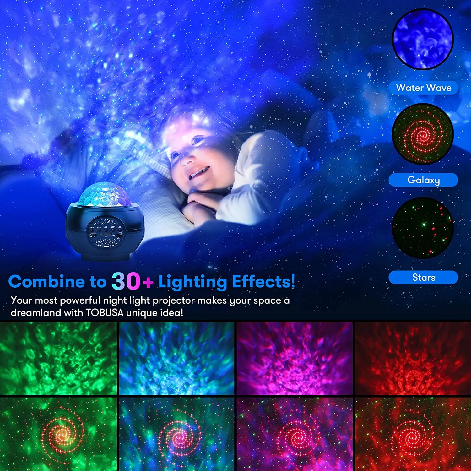 Rechargeable Star Light Projector 32 Colors Light Mode Wide Projection LED Star Starry Galaxy Projector Music Speaker Lamp