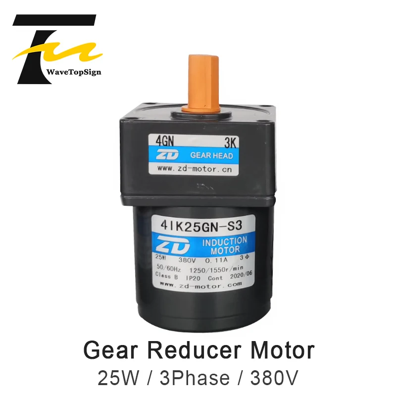 

Wavetopsign 25W 3Phase 380V Gear Reduction Gear Motor 4IK25GN-S Micro Motor 41K25GN-S3