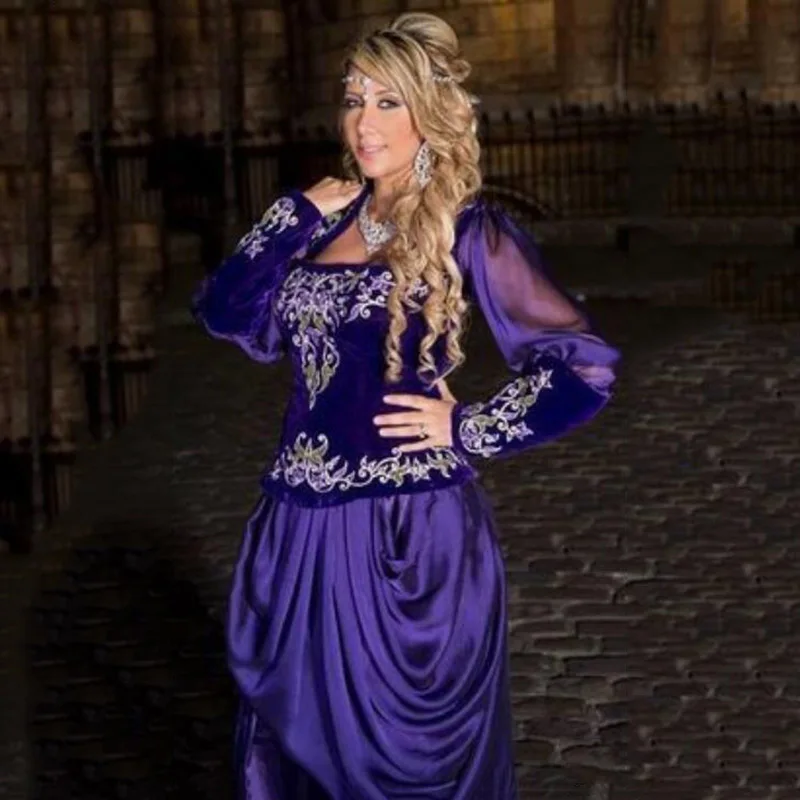 Sodigne curto marroquino caftan vestidos de noite mangas compridas karakou algien ouro renda apliques dubai vestidos de baile