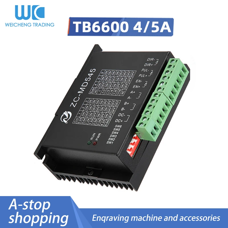 Tb6600 plástico e alumínio driver de passo cnc controlador nema17 nema23 eixo único motor de passo híbrido bifásico para peças cnc