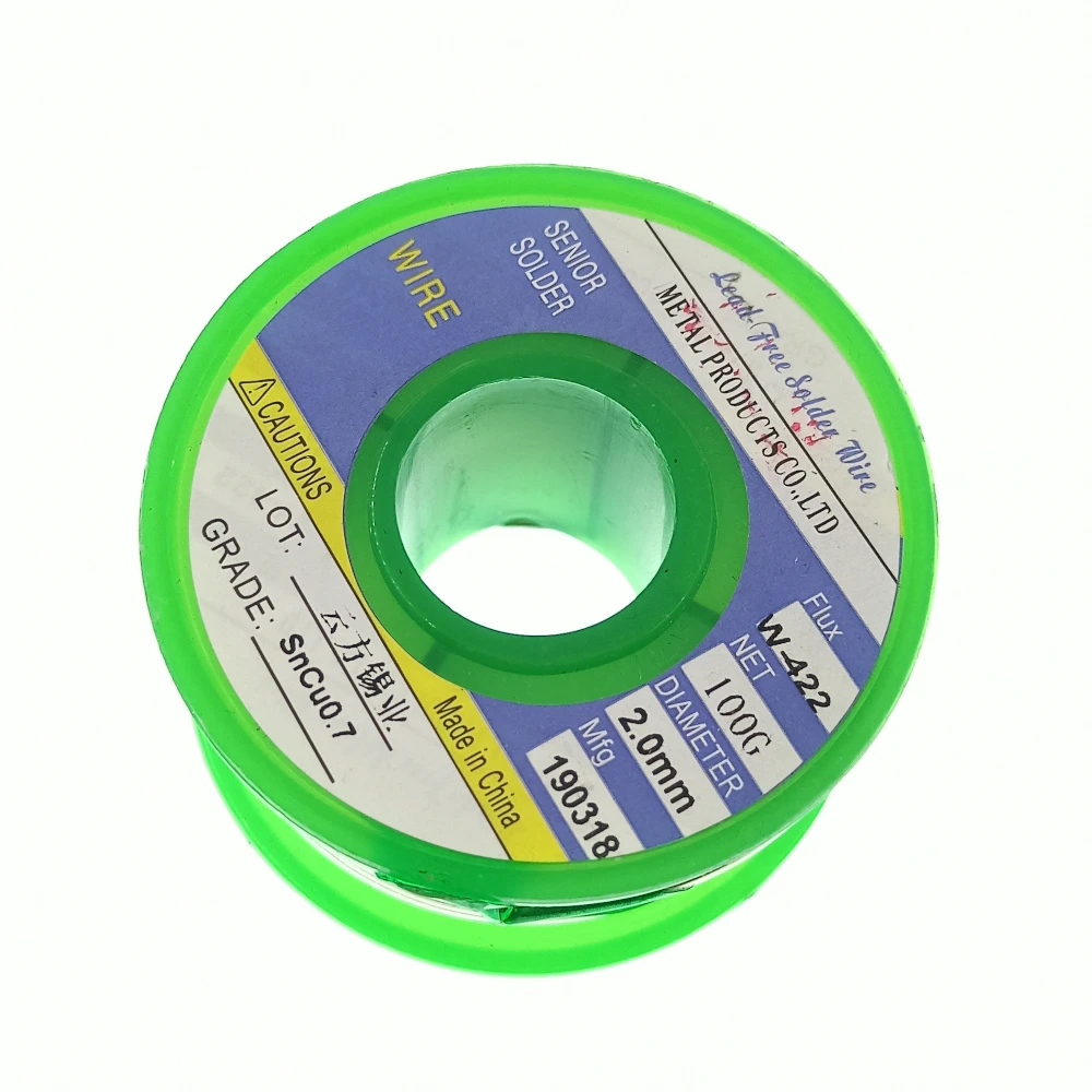 100 جرام Sn99.3 Cu0.7 الرصاص خالية لحام سلك القصدير 0.8/1.0/1.2/1.5/2.0 مللي متر القطر الأخضر لحام لحام الأساسية للإلكترونيات #4