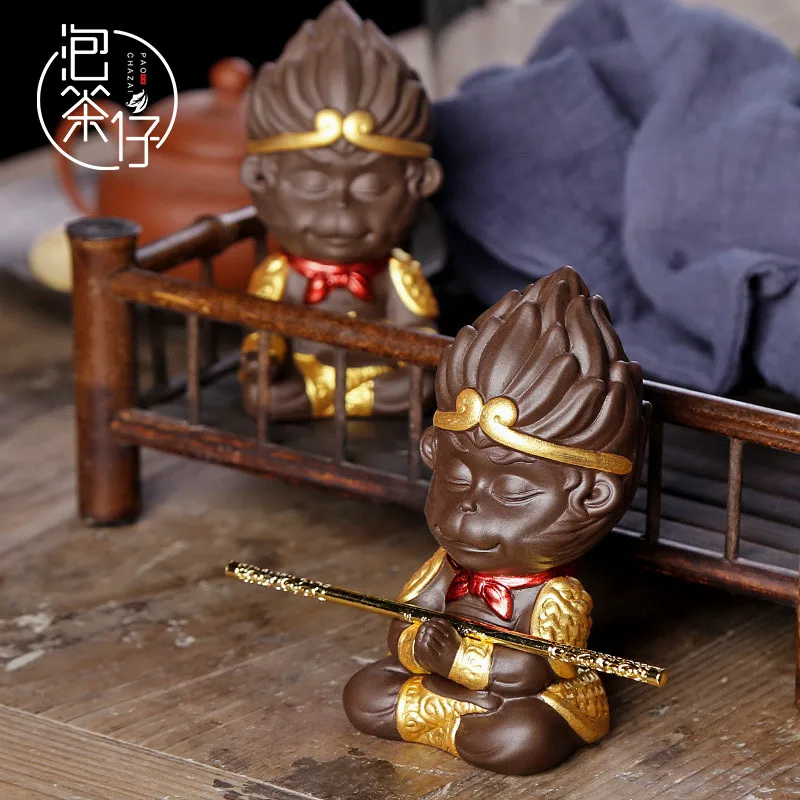 |Boutique purple sand tea pet little monkey sun wukong to play Monkey King great home furnishing articles accessories