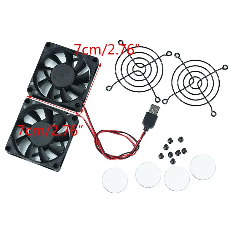 1Set Cooling Fan USB Fan Cooler for A-SUS RT-AC68U/AC86U/AC87U/R8000 Router H8WA