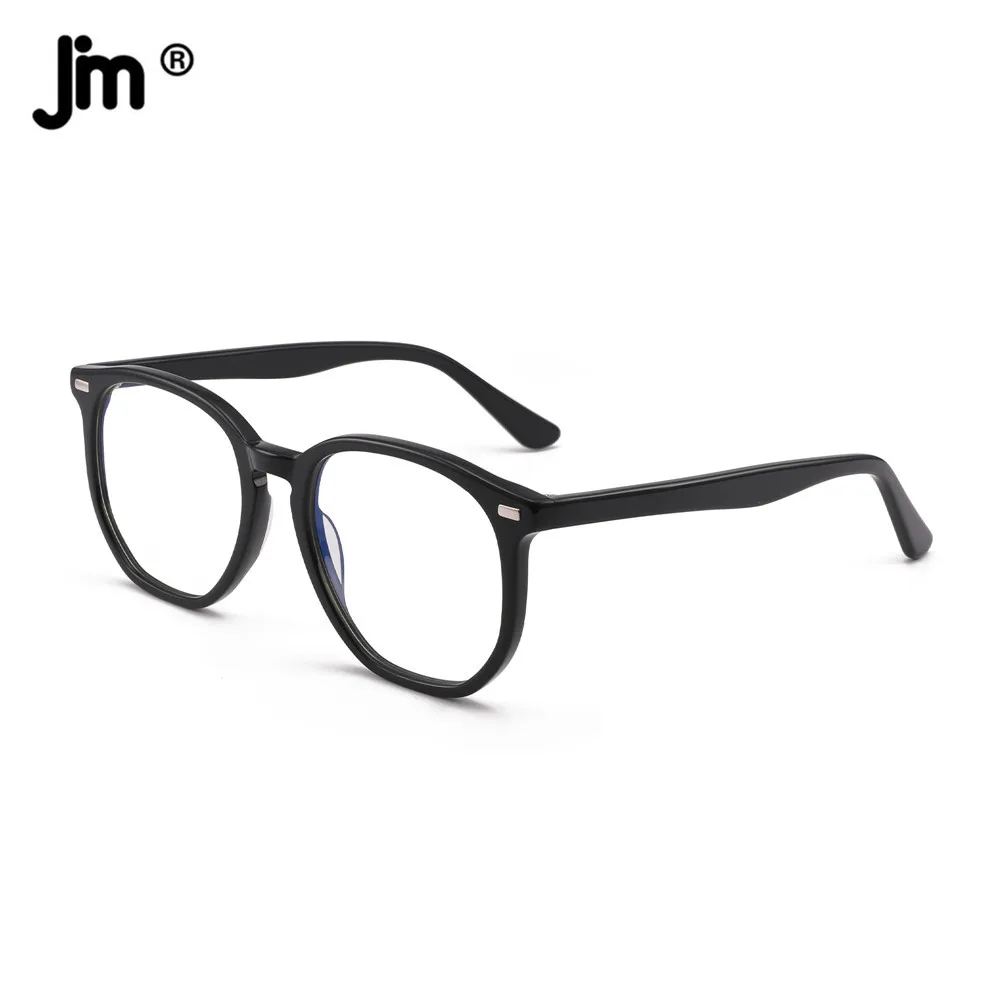 Fashion Acetate Frame Round Blue Light Glasses Men Women Computer Anti Blue Light Blocking Glasses