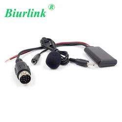 Biurlink Voor Kenwood 13Pin Aux Input Poort 150Cm Bluetooth 5.0 Microfoon Mobiele Telefoon Muziek Audiokabel Adater