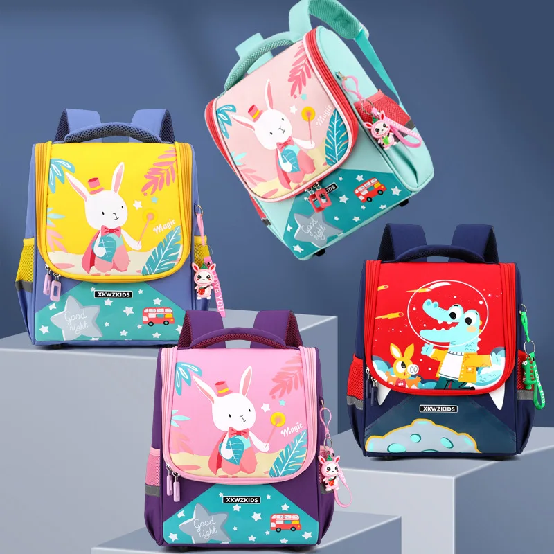 Girls School Backpack 1 Grade Student Cartoon Cute Rabbit Kids Satchels mochila femenina Children Orthopedic School Bag Knapsack