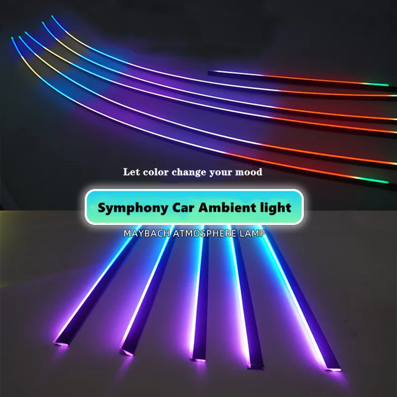 6 in 1 Symphony car Ambient lights RGB car interior Acrylic light guide fiber optic Universal Car decoration atmosphere lights