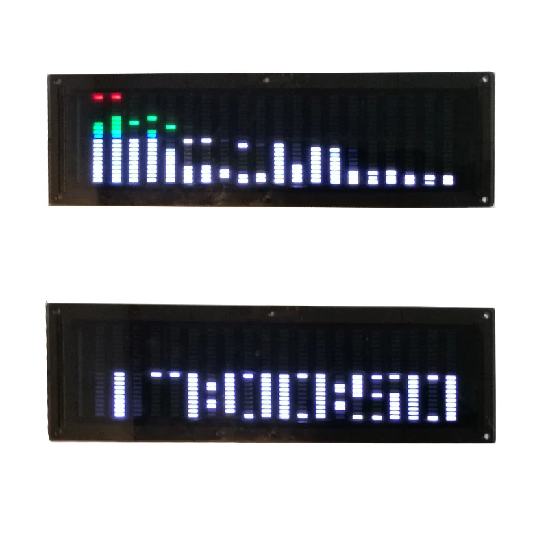 

Music spectrum screen connected to power amplifier 20-segment color shell voice control music rhythm light