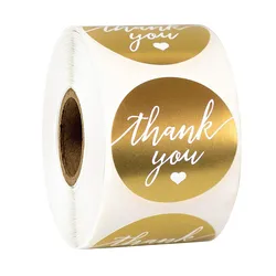 1.5 Inch Round Thank you Stickers Waterproof Handmade Gifts Business Packaging Stickers Envelope Seal Labels Stationery Stickers