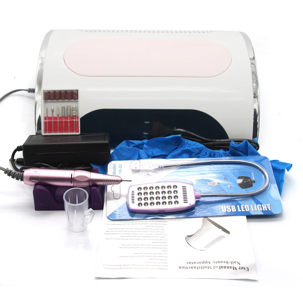 Aspirateur à lampe UV LED pour ongles 54W, aspiration, dépoussiéreur, 25k tr/min, perceuse, pédicure, dissolvant, polisseuse, outils